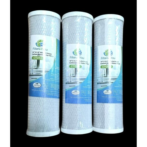 3 New Filters4You Whole House Carbon Block Water Filter Cartridge CTO10 - Picture 1 of 5